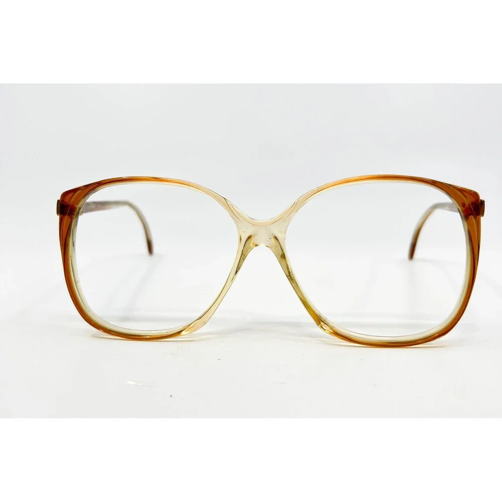 Contessa Eyeglasses Frames Women Orange Amber Vintage Butterfly 53-18-135